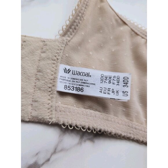 Wacoal Retro Chic Contour Beige Full Coverage Underwire Lined 853186 Bra 34DD - Picture 9 of 9